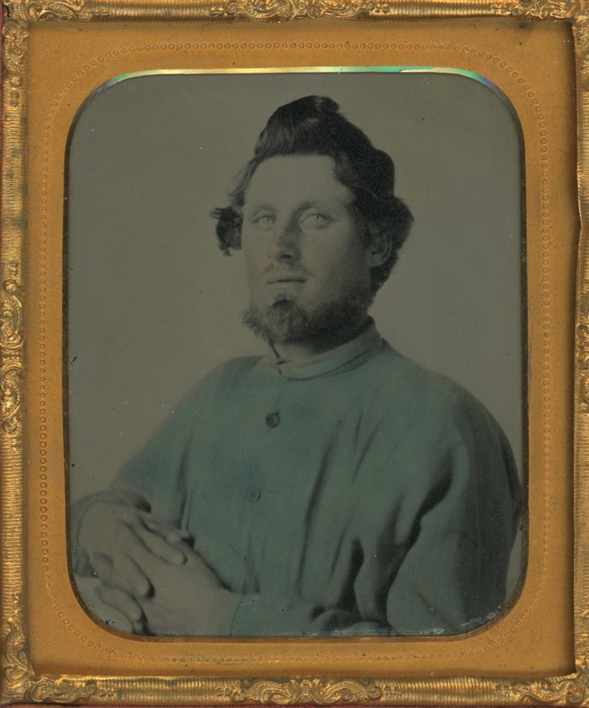 [Ambrotypes and Tintype] Tinted Men in Occupational Shirts