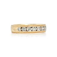 YELLOW GOLD AND DIAMOND BAND RING