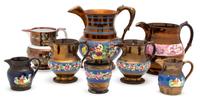 A Collection of English Lusterware Height of largest 8 1/2 inches. — 19TH CENTURY