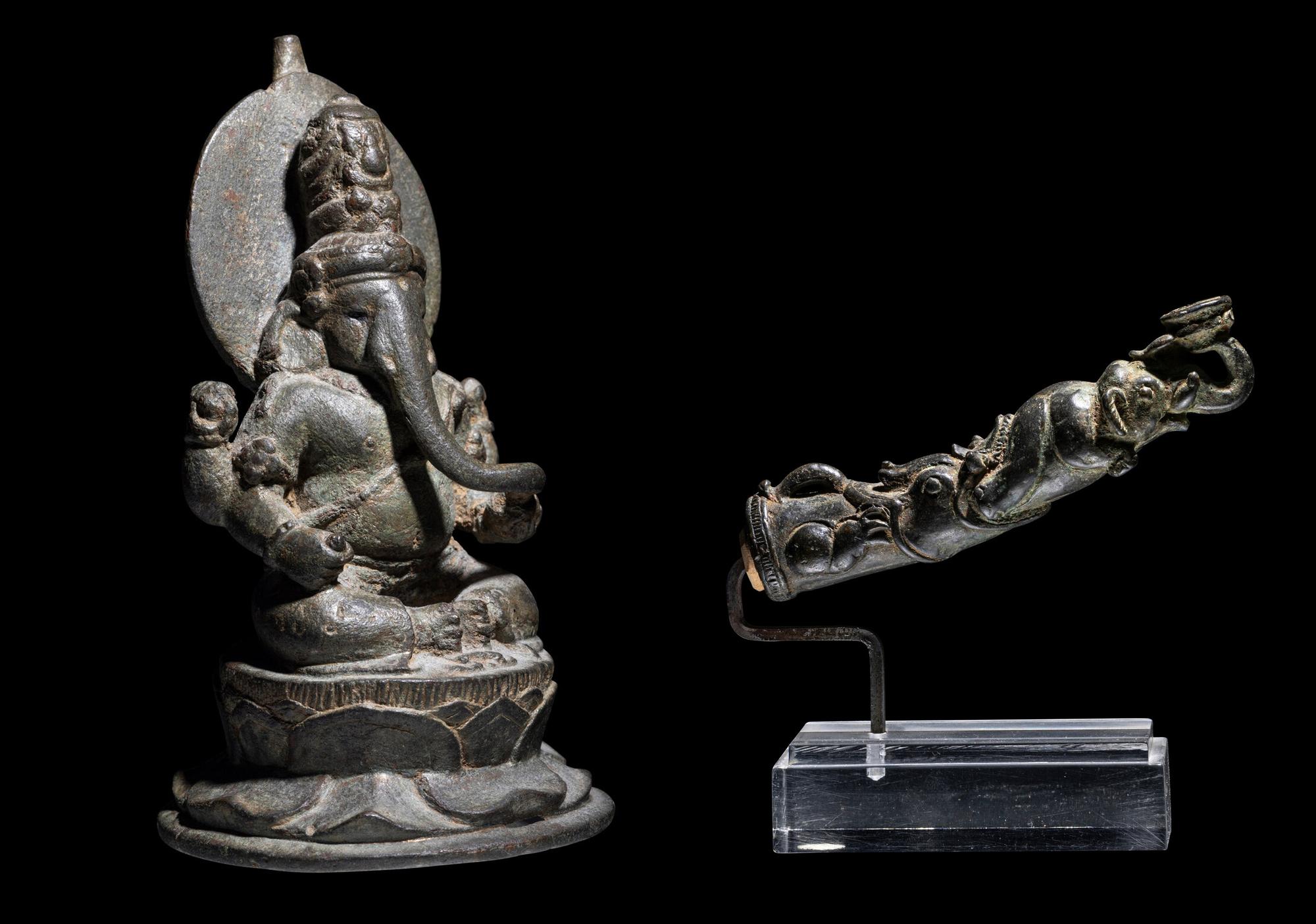 Two Javanese and Indonesian Bronze Figures