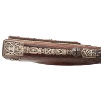Contemporary Flintlock Jaeger Rifle with Actaeon and Hunting Motifs by John B. Derrick (American, b.1936)