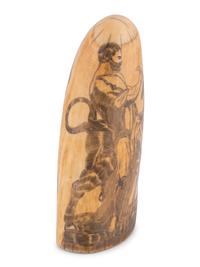 A Scrimshaw Tooth Depicting Hercules and the Cretan Bull