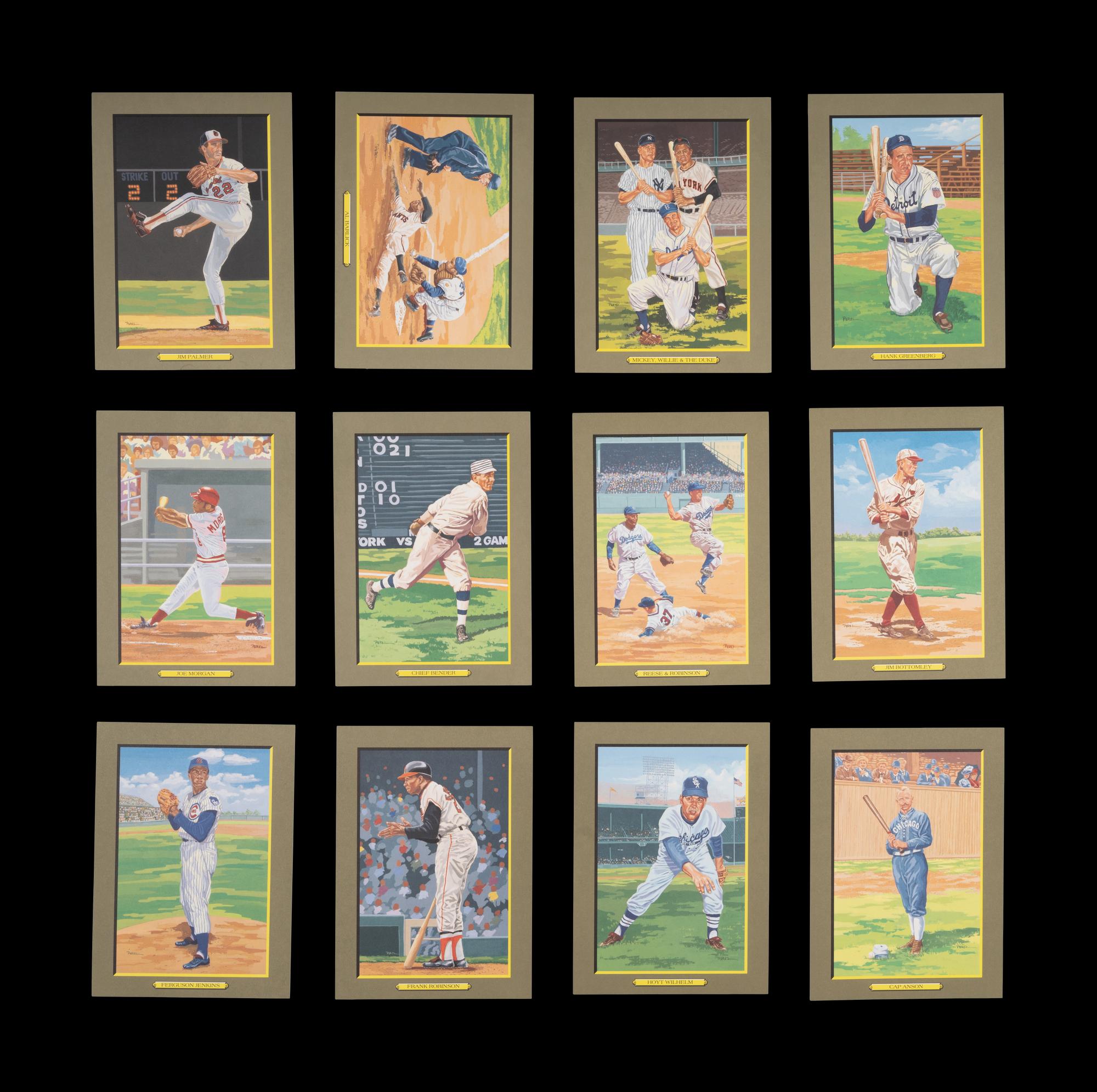 A Complete Run of 1984-97 Series One Through Nine Perez-Steele Baseball Hall of Fame Great Moments Cards