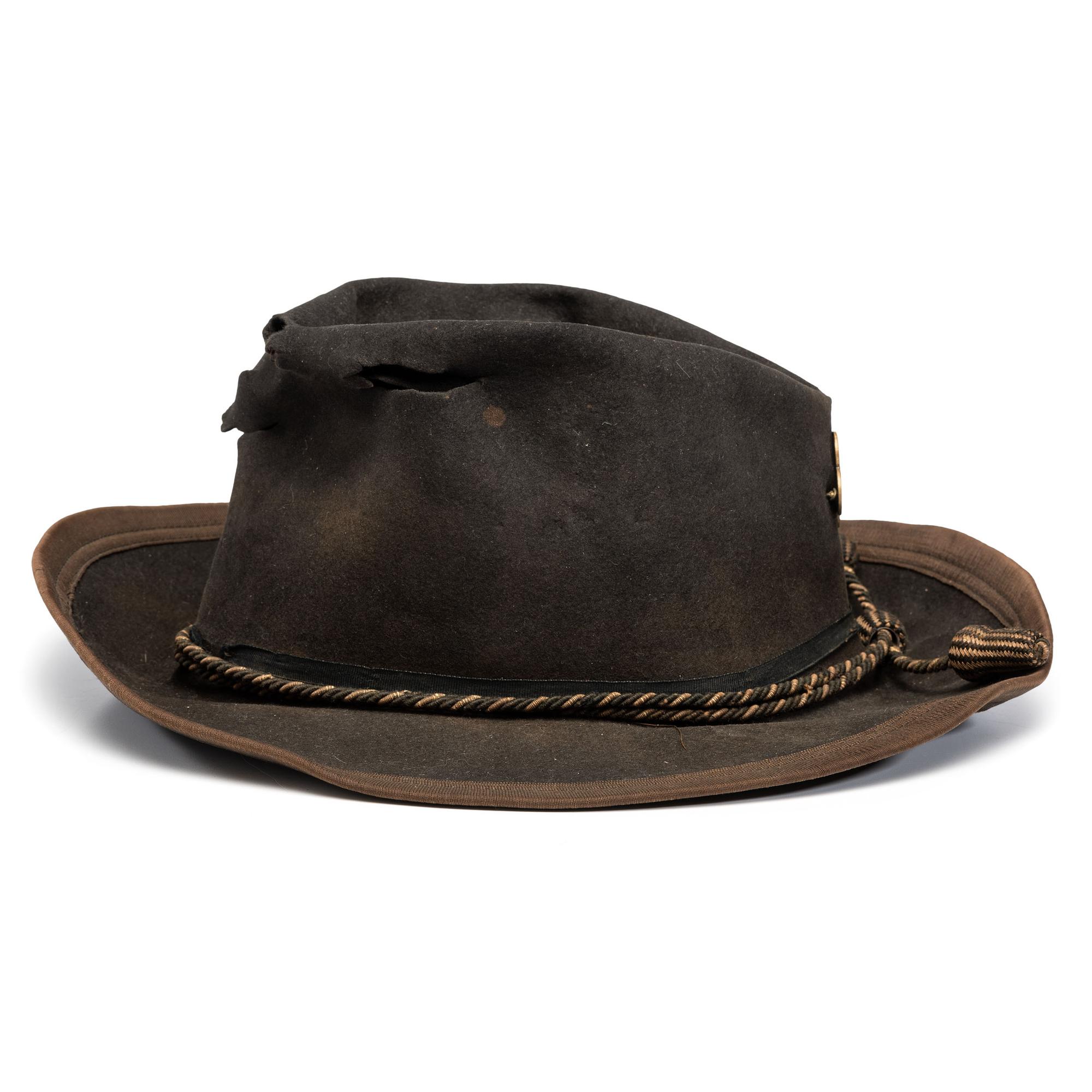 Two Army slouch hats identified to Captain Charles E. Nash, Company F, 19th Maine Infantry.