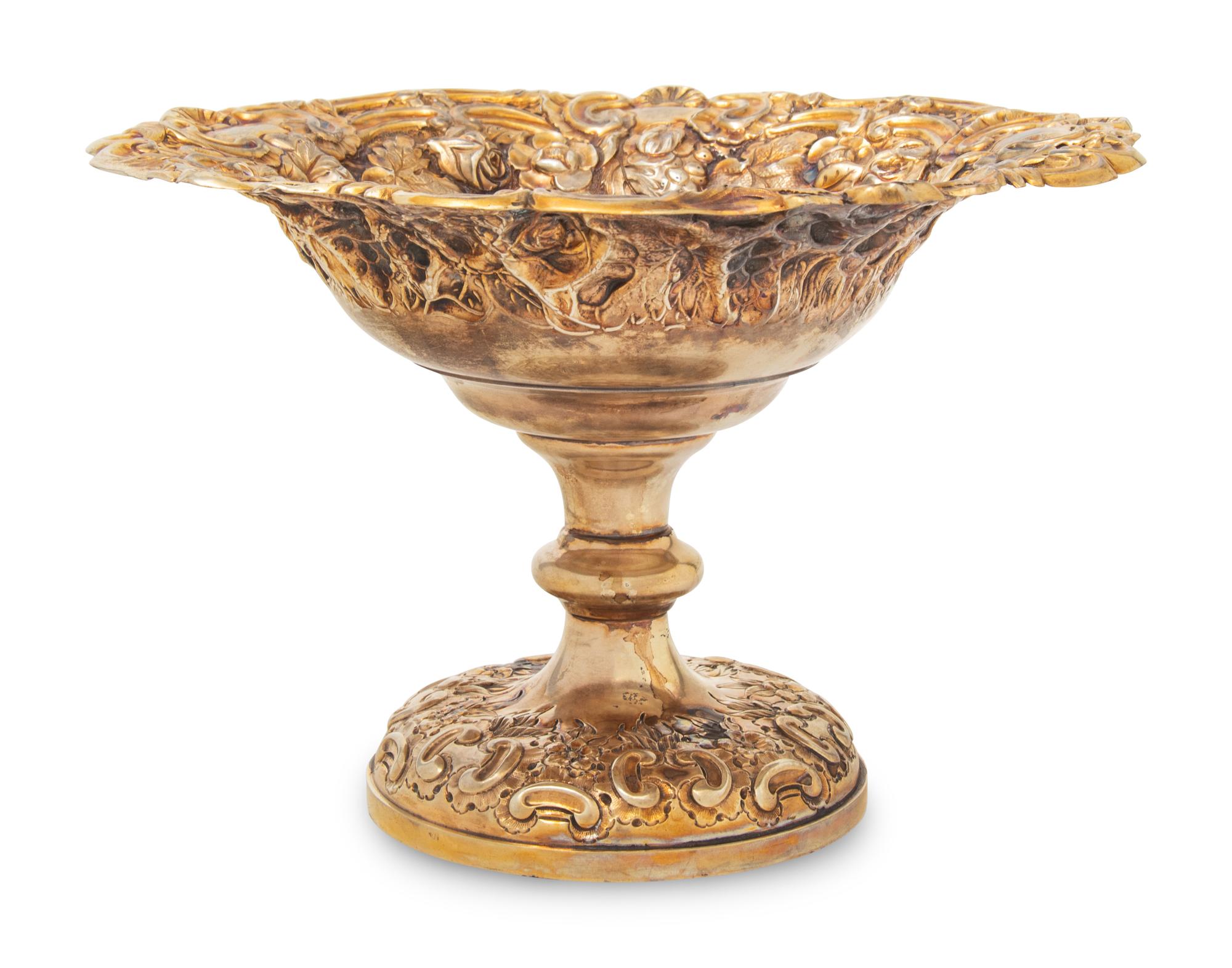 A Victorian Silver-Gilt Tazza