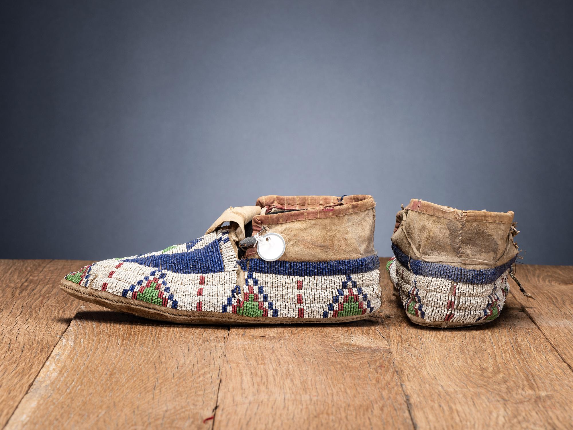 Sioux Beaded Hide Moccasins