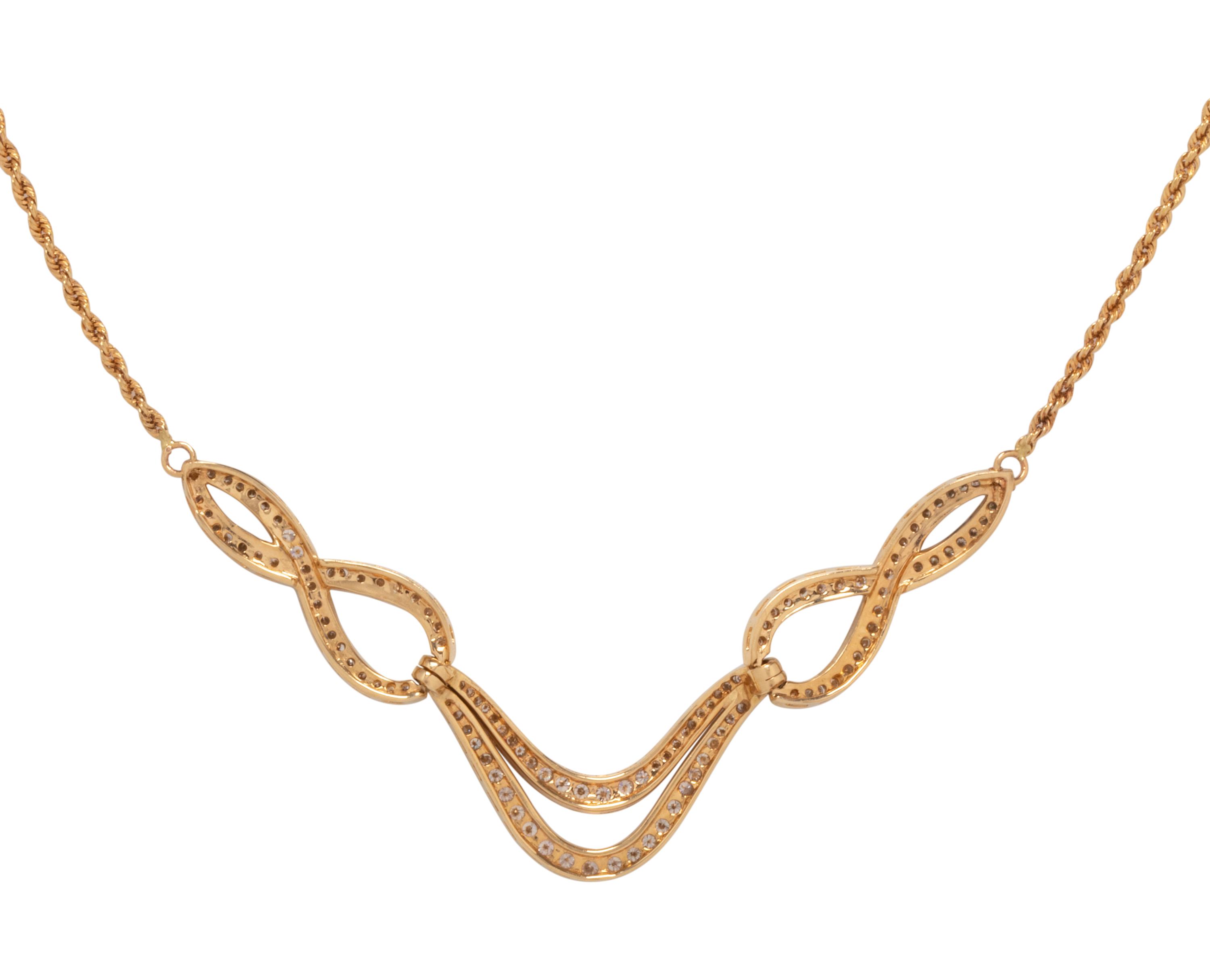 YELLOW GOLD AND DIAMOND NECKLACE