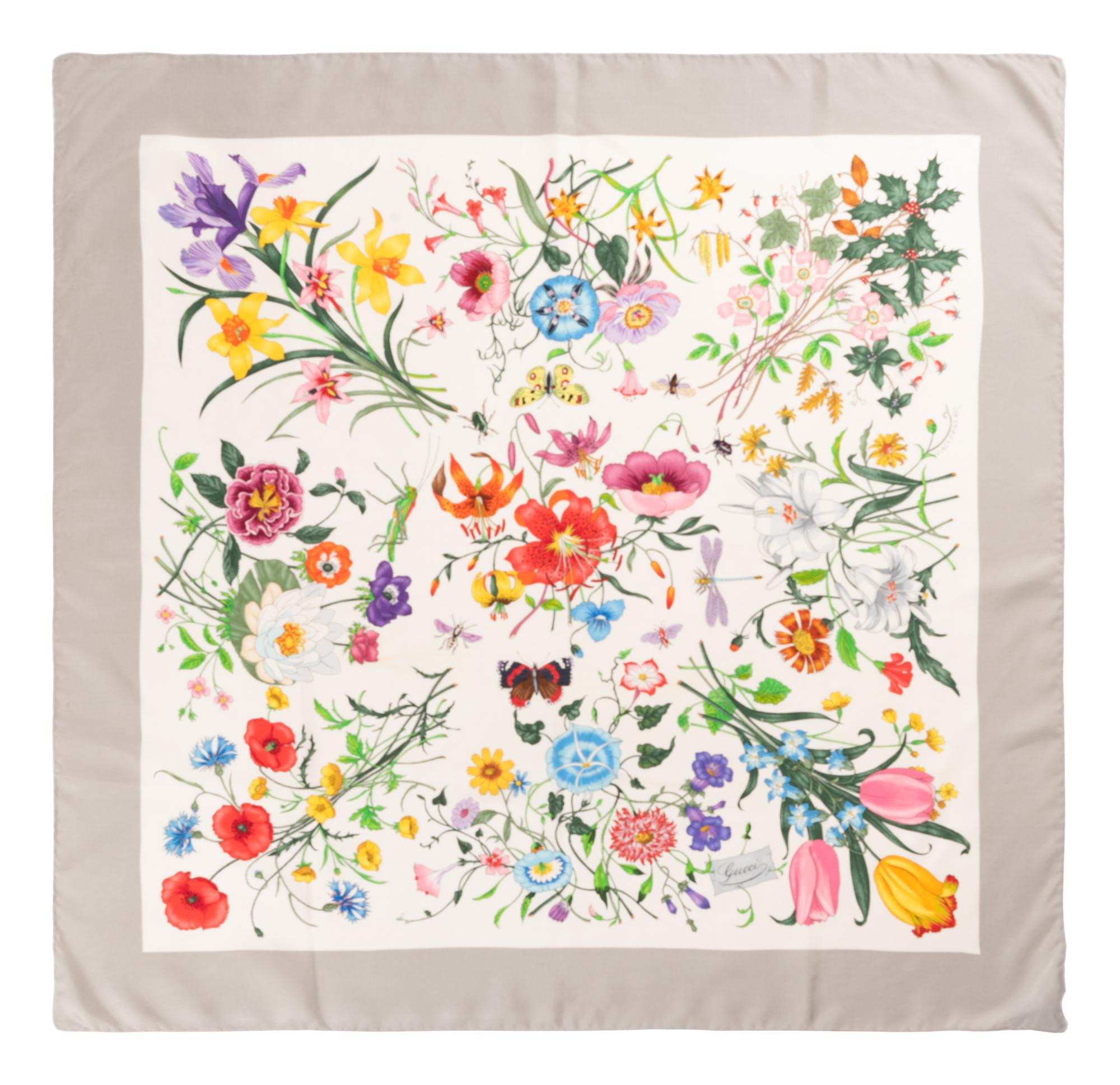 Six Designer Scarves, Including Peter Max, Ferragamo, Pucci, Gucci, and Bob Mackie, 1960-90s