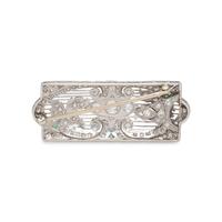ART DECO, DIAMOND AND EMERALD PENDANT/BROOCH