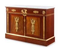 An Empire Style Gilt Bronze Mounted Mahogany Cabinet
