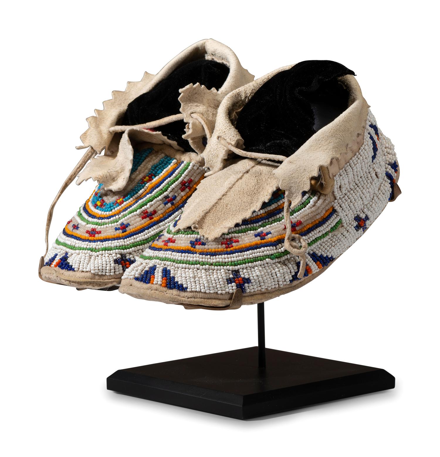 Northern Plains Child's Beaded Hide Moccasins