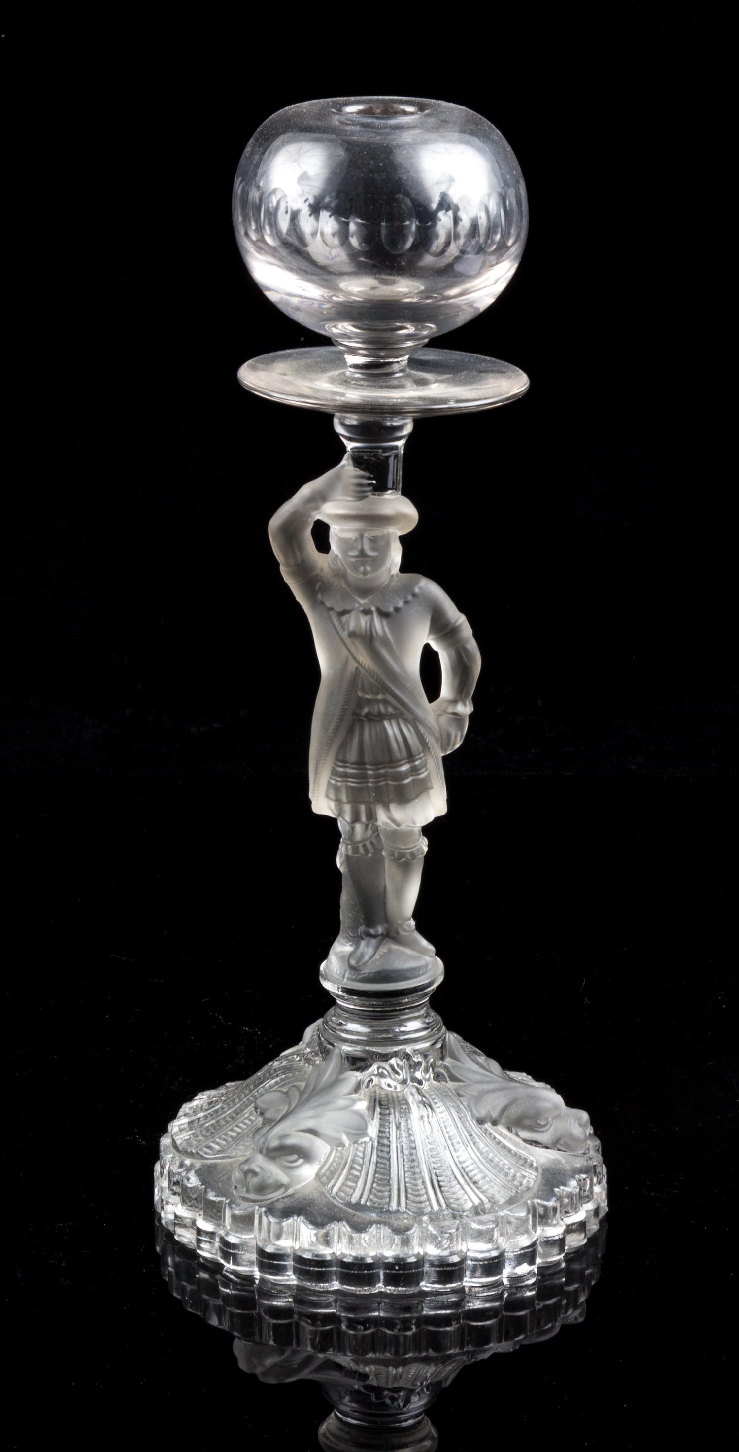An American Glass Oil Lamp Height 11 5/8 inches.