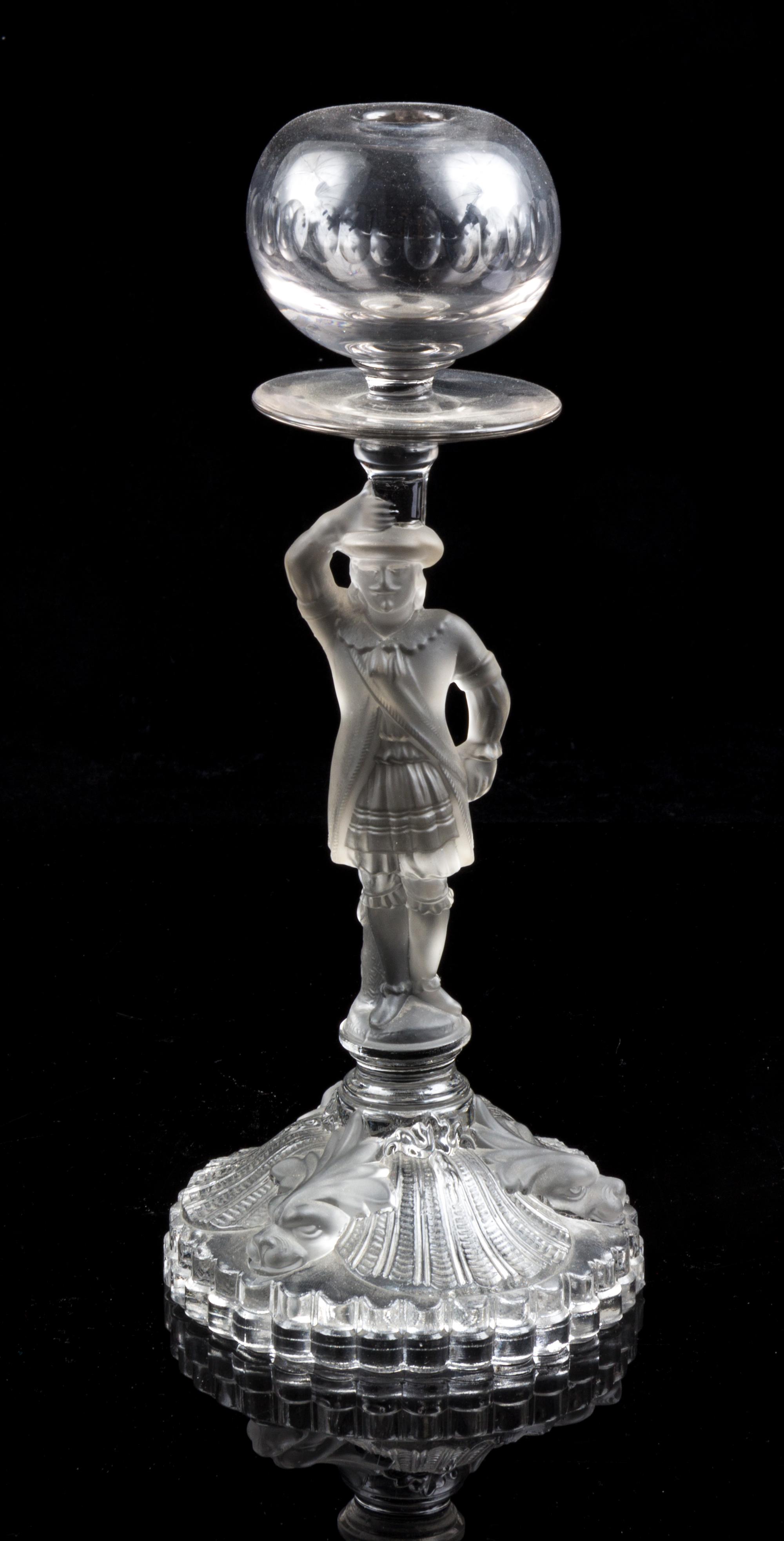 An American Glass Oil Lamp Height 11 5/8 inches.