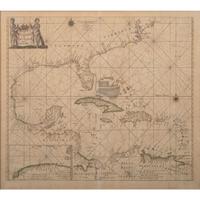 GOOS, Pieter (ca 1616-1675). Pascaerte van Westindien de Vaste Kusten en de Eylanden . Amsterdam, ca 1666.