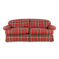 A Red Tartan Upholstered Sofa