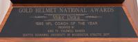 A 1985 Gold Helmet National Awards NFL Coach of the Year Award Trophy Presented to Mike Ditka Formerly Displayed at Mike Ditka's Restaurant