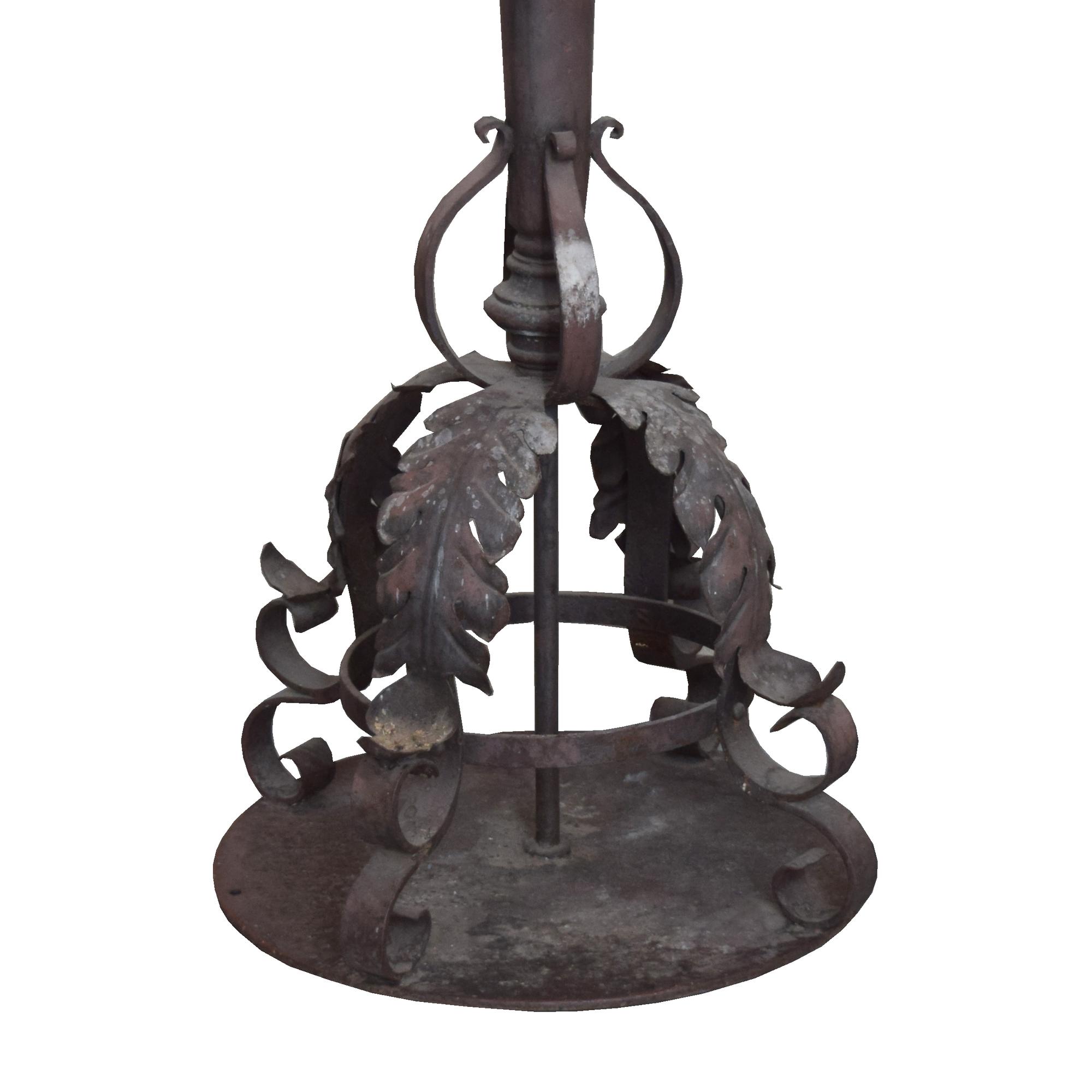 A Pair of Argentine Wrought Iron Torchieres 21" W x 21" D x 117" H — Argentina, Circa 1930