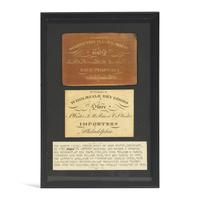 A Wister Family Wholesale Dry Goods Card and Copper Printing Plate