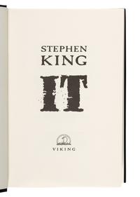 KING, Stephen (b. 1947). It . New York: Viking, 1986.
