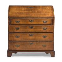 A Chippendale Tiger Maple Slant-Front Desk