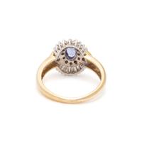 TANZANITE AND DIAMOND HALO RING