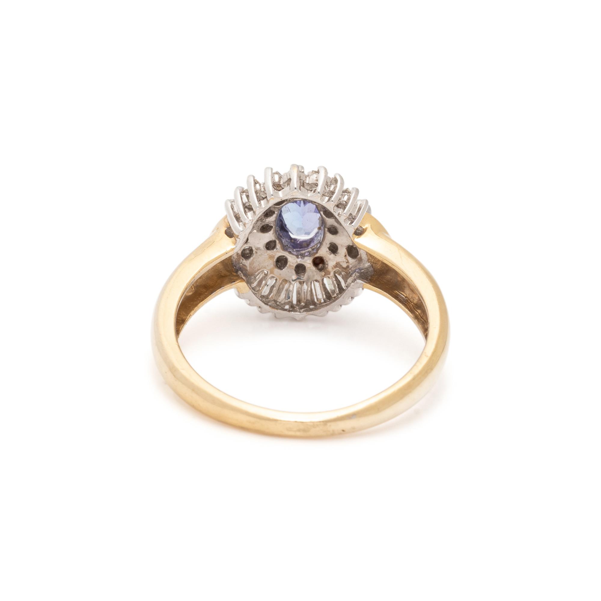 TANZANITE AND DIAMOND HALO RING