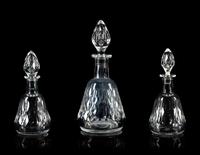 Three Baccarat Armagnac Cut Glass Decanters