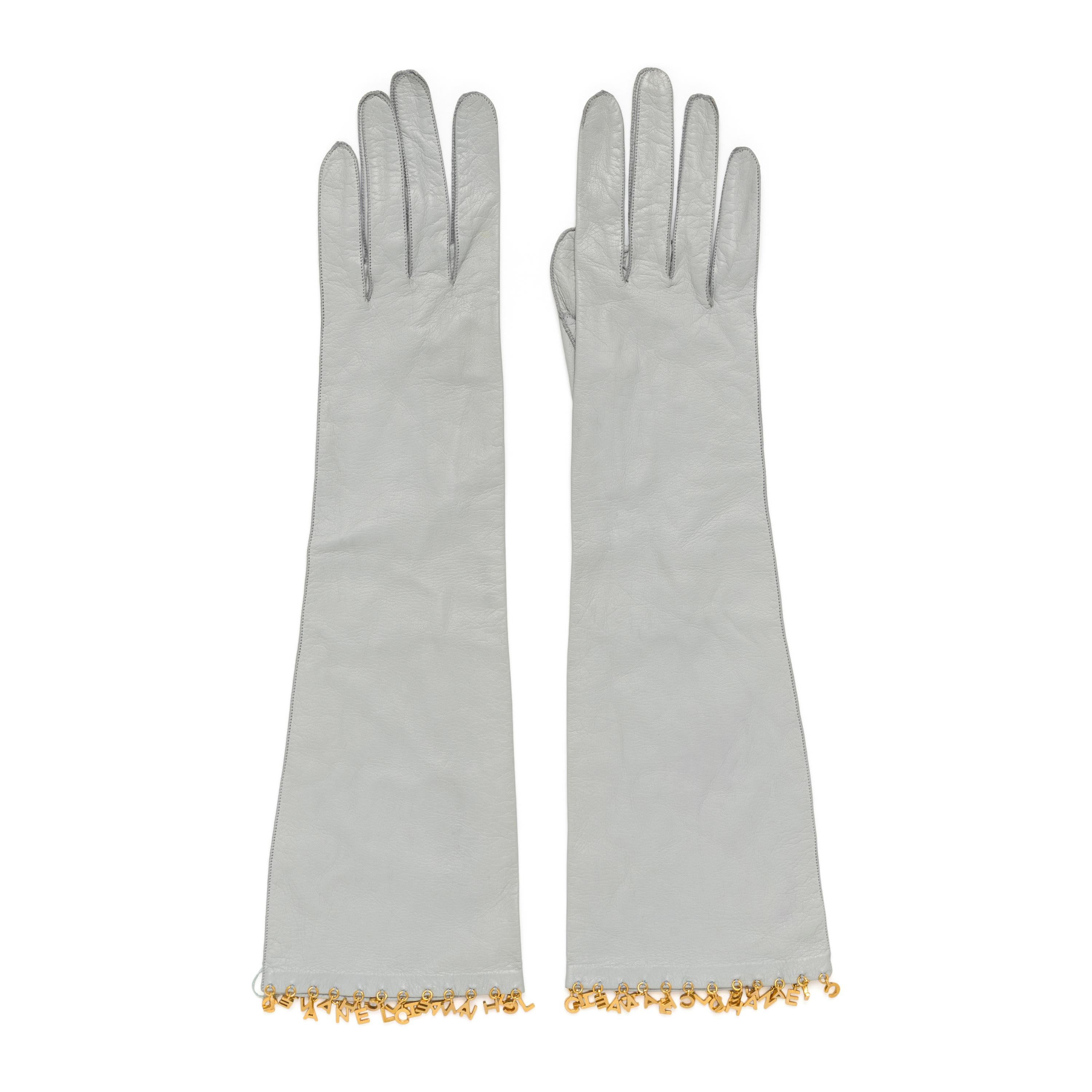 Chanel, Kidskin Letter Charm Gloves