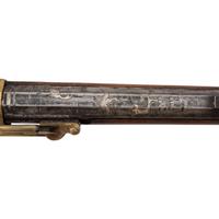 Japanese Tanegashima Matchlock with Powderflasks and Portfolio with Provenance Related to US Army 2nd Lt. Ralph M. Setser
