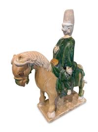 Two Chinese Sancai Pottery Figures