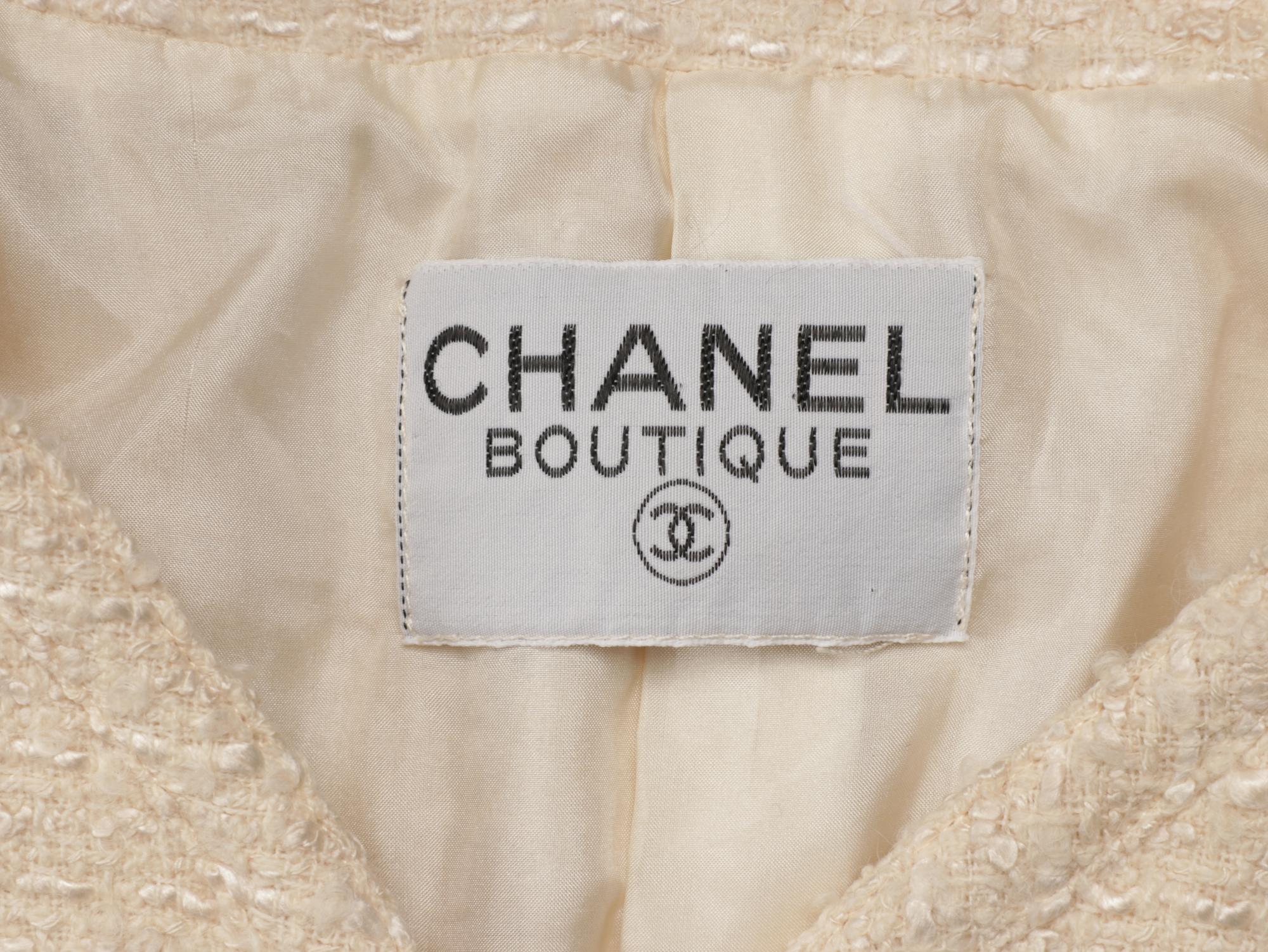 CHANEL, CREAM TWEED JACKET