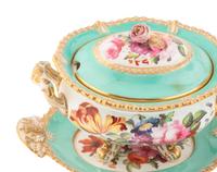 An English Porcelain Dessert Stand and Sauce Tureen