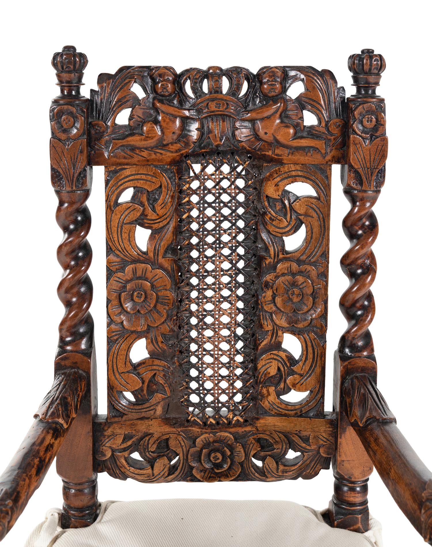 A William and Mary Walnut Highchair