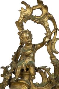 A Pair of Louis XV Style Gilt Bronze Chenets