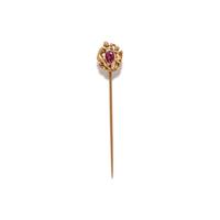 FRENCH, RUBY STICK PIN