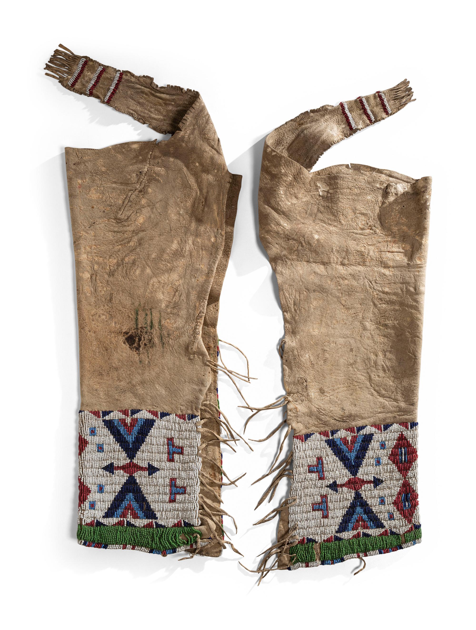 Sioux Beaded Buffalo Hide Leggings