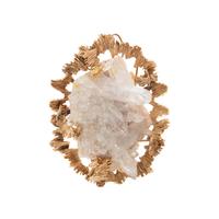YELLOW GOLD AND QUARTZ CRYSTAL PENDANT/BROOCH
