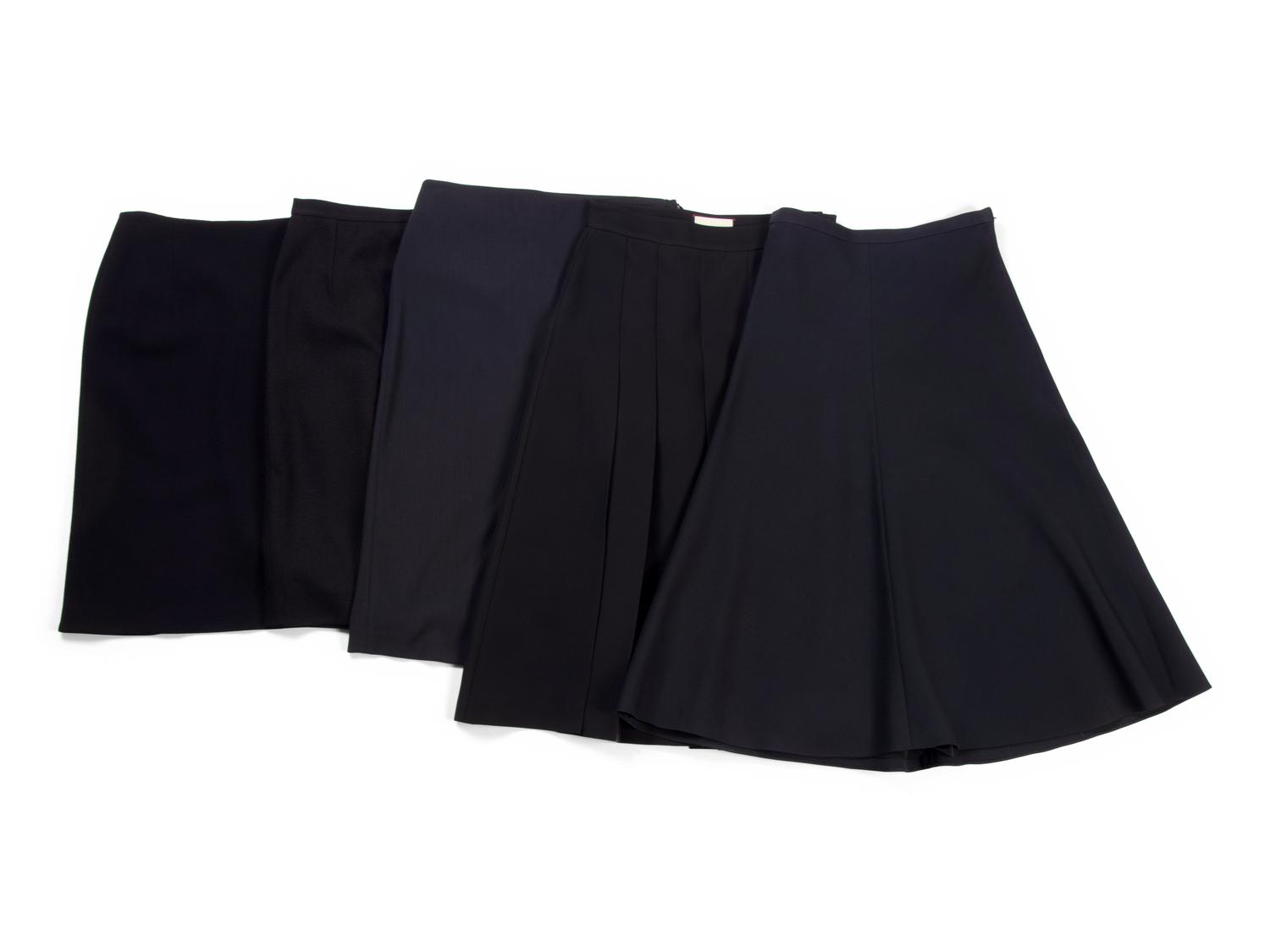 Five Designer Skirts: Two Christian Dior, One Gucci, One Brunello Cucinelli, One Oscar de la Renta