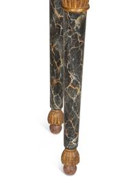 An Italian Painted Faux Marble and Parcel Gilt Console Table