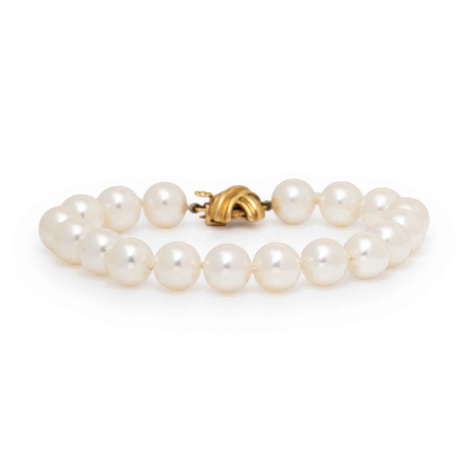 Tiffany & Co., Cultured Pearl and Yellow Gold Bracelet
