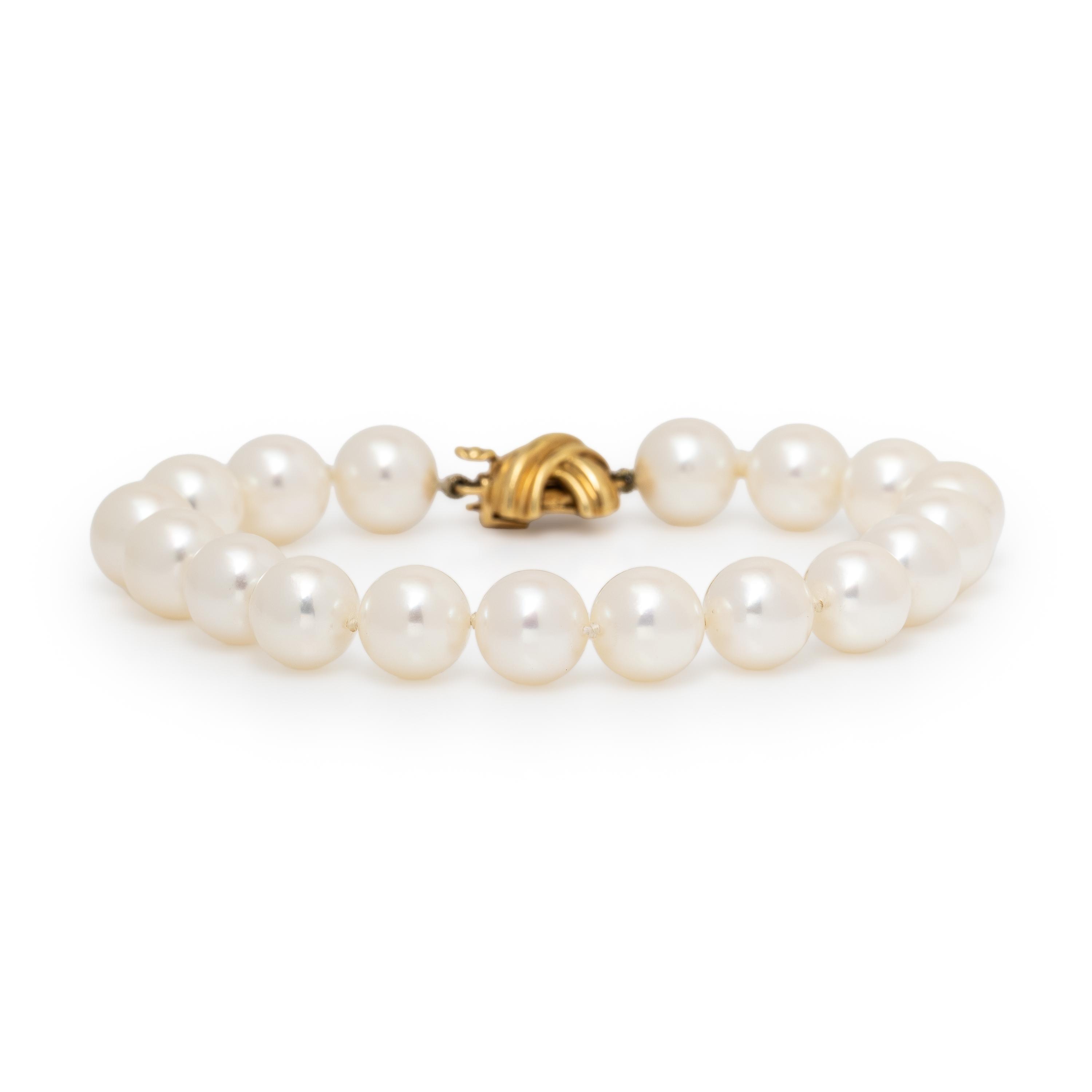 Tiffany & Co., Cultured Pearl and Yellow Gold Bracelet