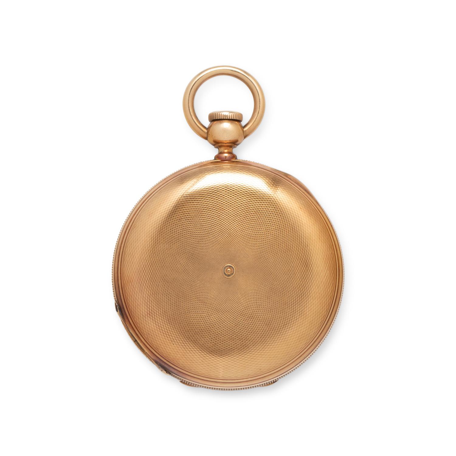 E. HOWARD & CO. BOSTON, 18K YELLOW GOLD KEYWOUND HUNTER CASE POCKET WATCH