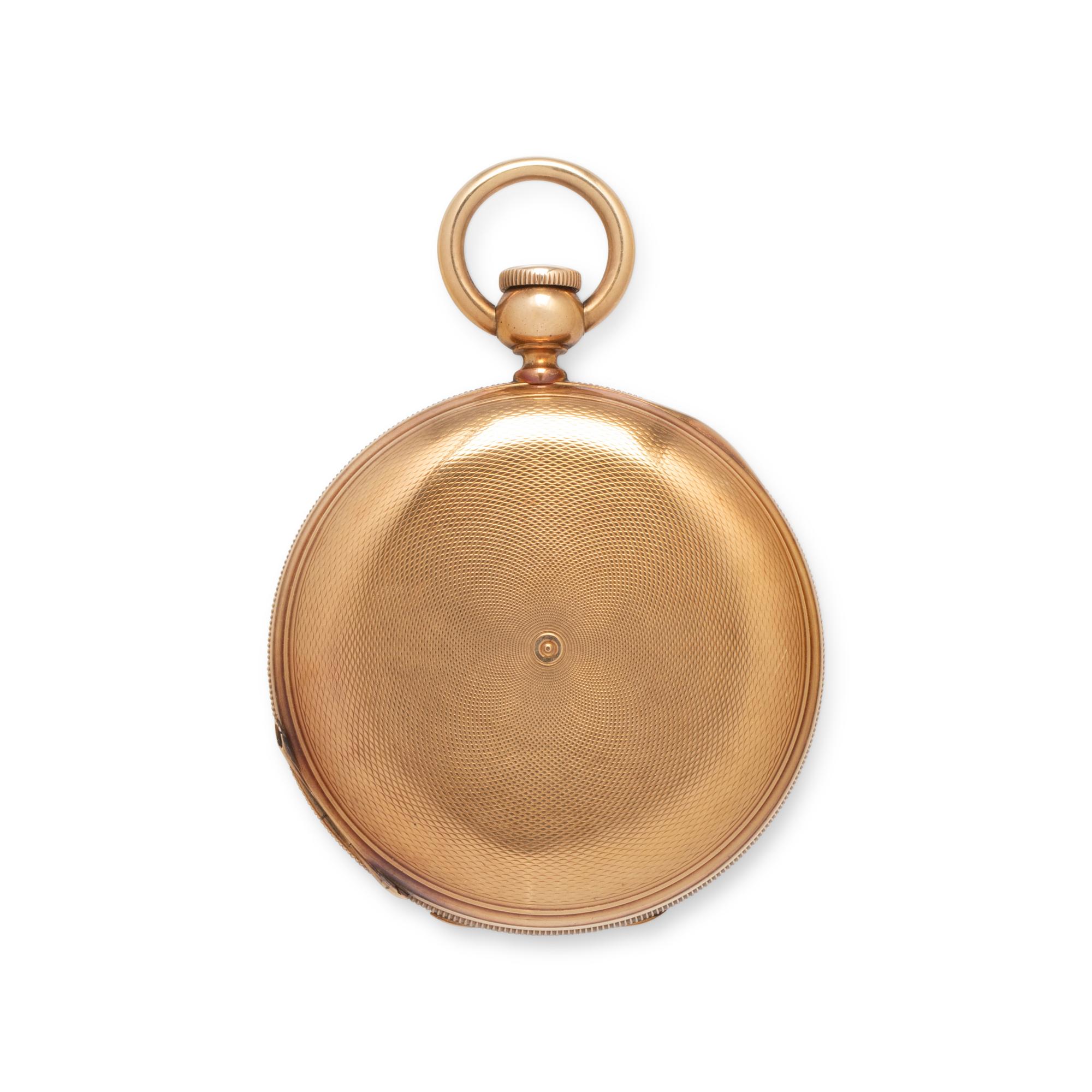 E. HOWARD & CO. BOSTON, 18K YELLOW GOLD KEYWOUND HUNTER CASE POCKET WATCH