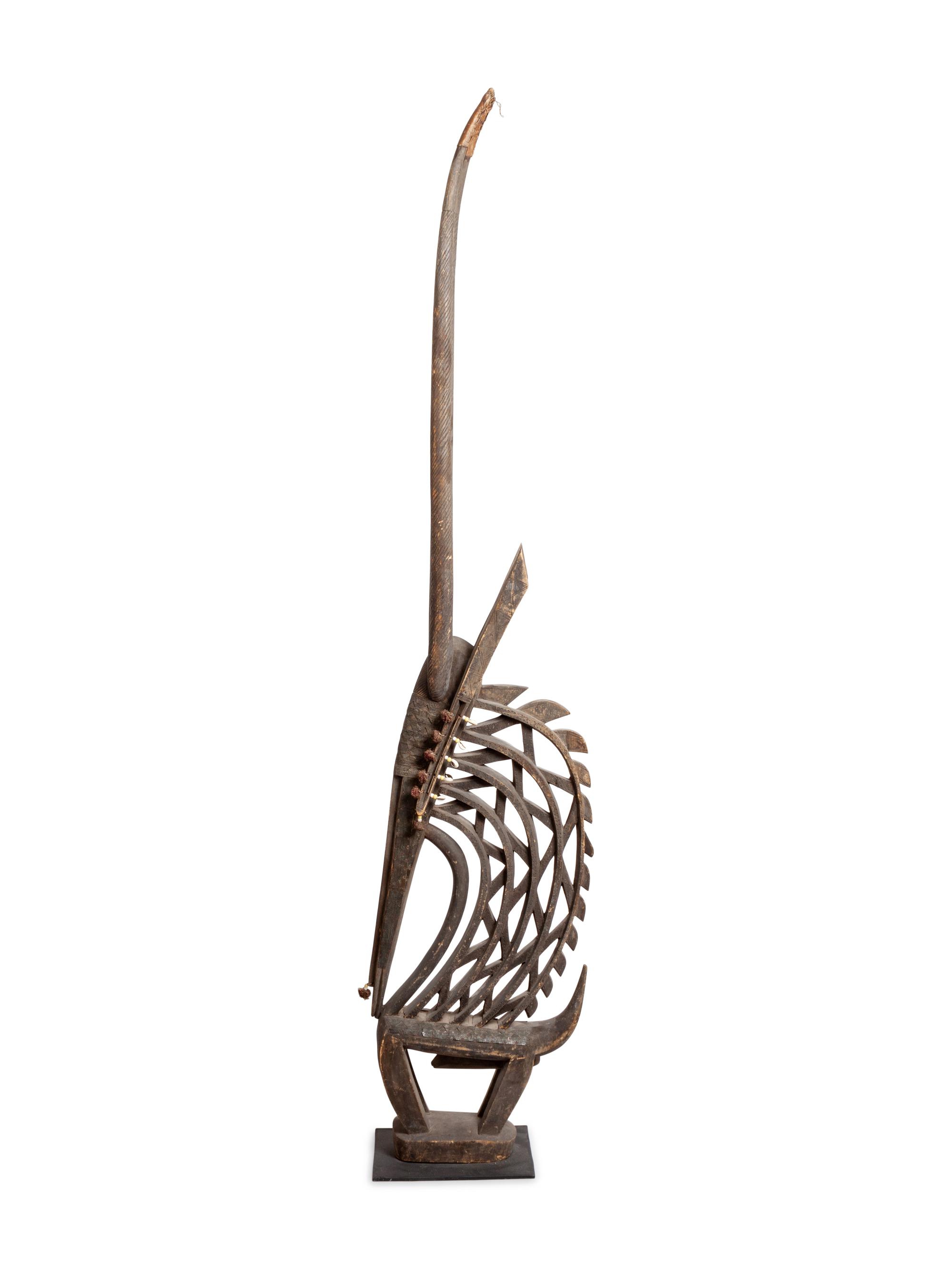 African Bambara Style Carved Wooden Antelope