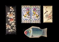 Four Chinese Embroidered Silk Boxes