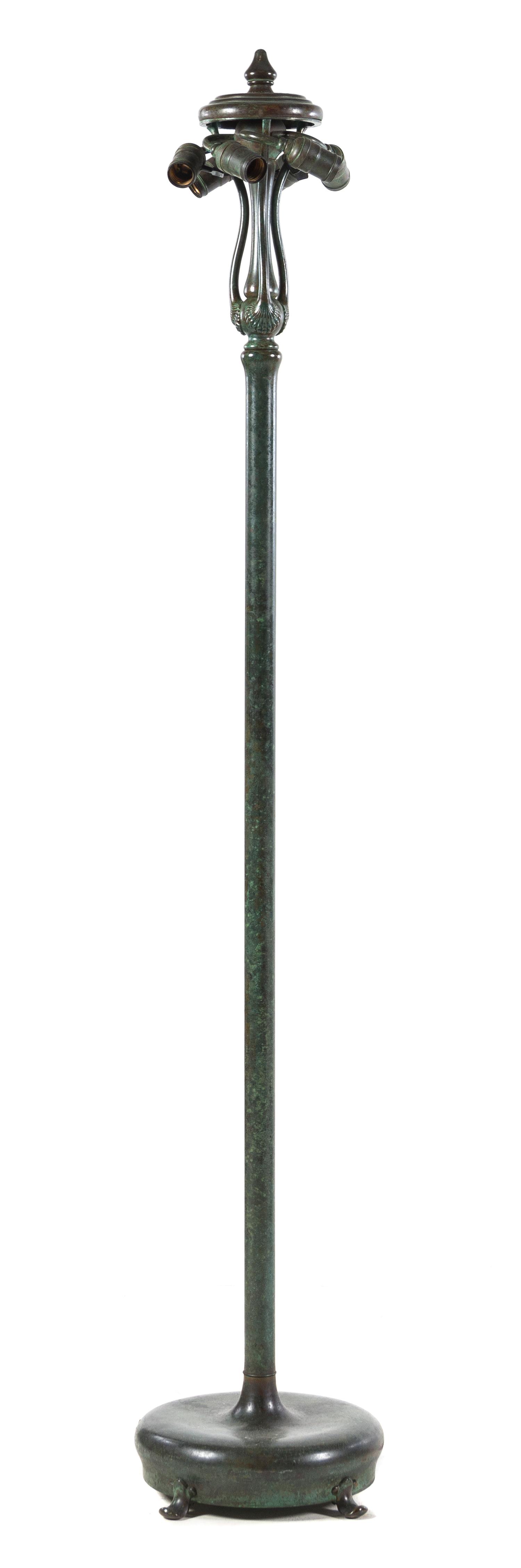 Tiffany Studios, EARLY 20TH CENTURY, a bronze Junior Piano floor lamp base