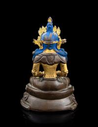 A Sino-Tibetan Parcel Gilt Bronze Figure of an Amitayus