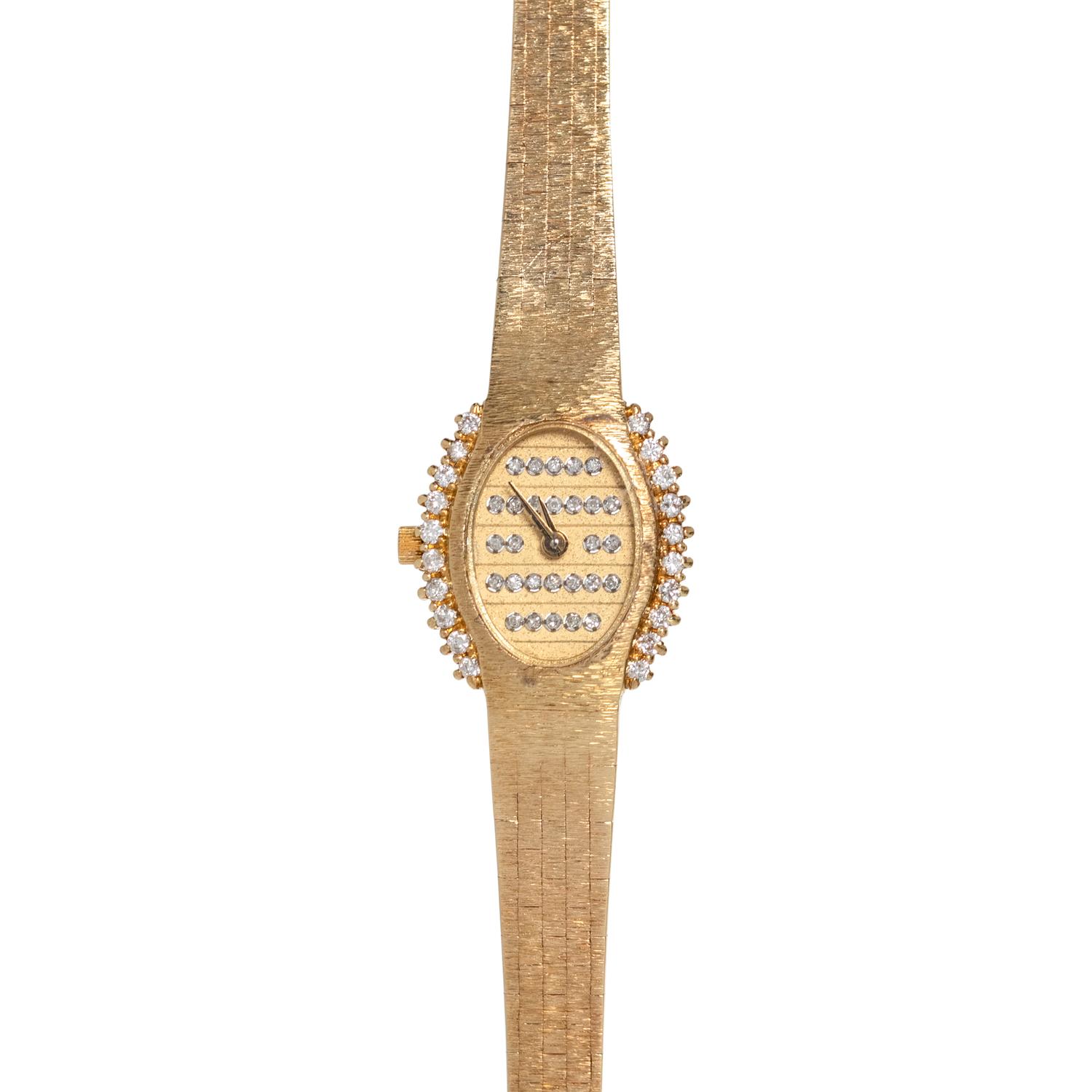 14K YELLOW GOLD AND DIAMOND WRISTWATCH