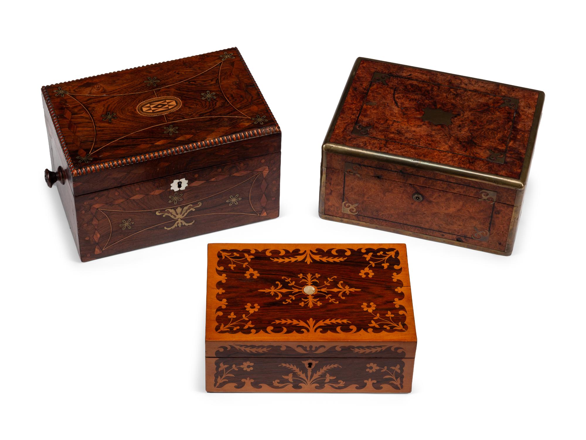 Three English Table Caskets
