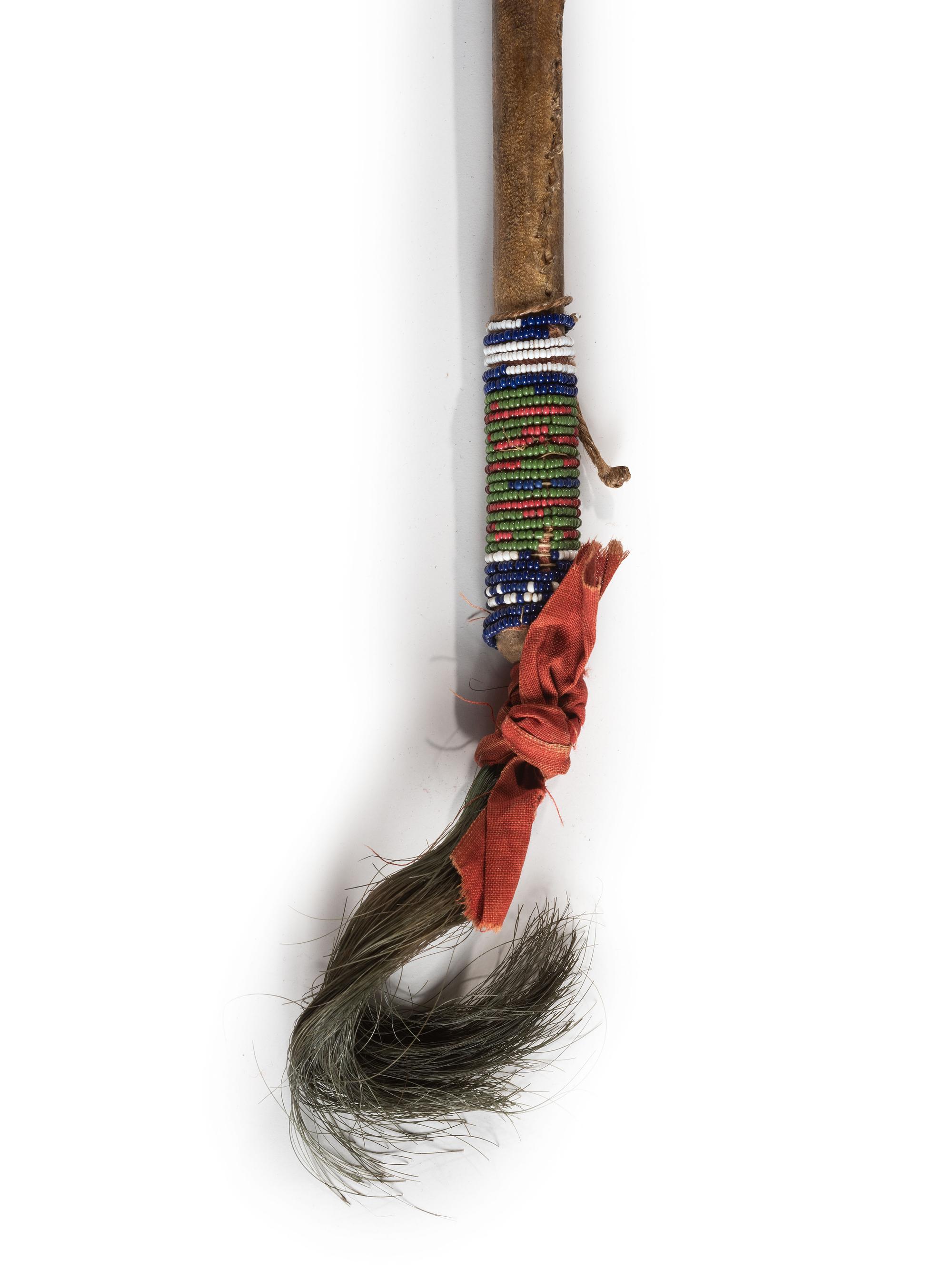 Plains Stone Club, with Beaded Handle